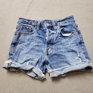 OLD NAVY OG Straight High Rise Distressed Jean Shorts Sz 2